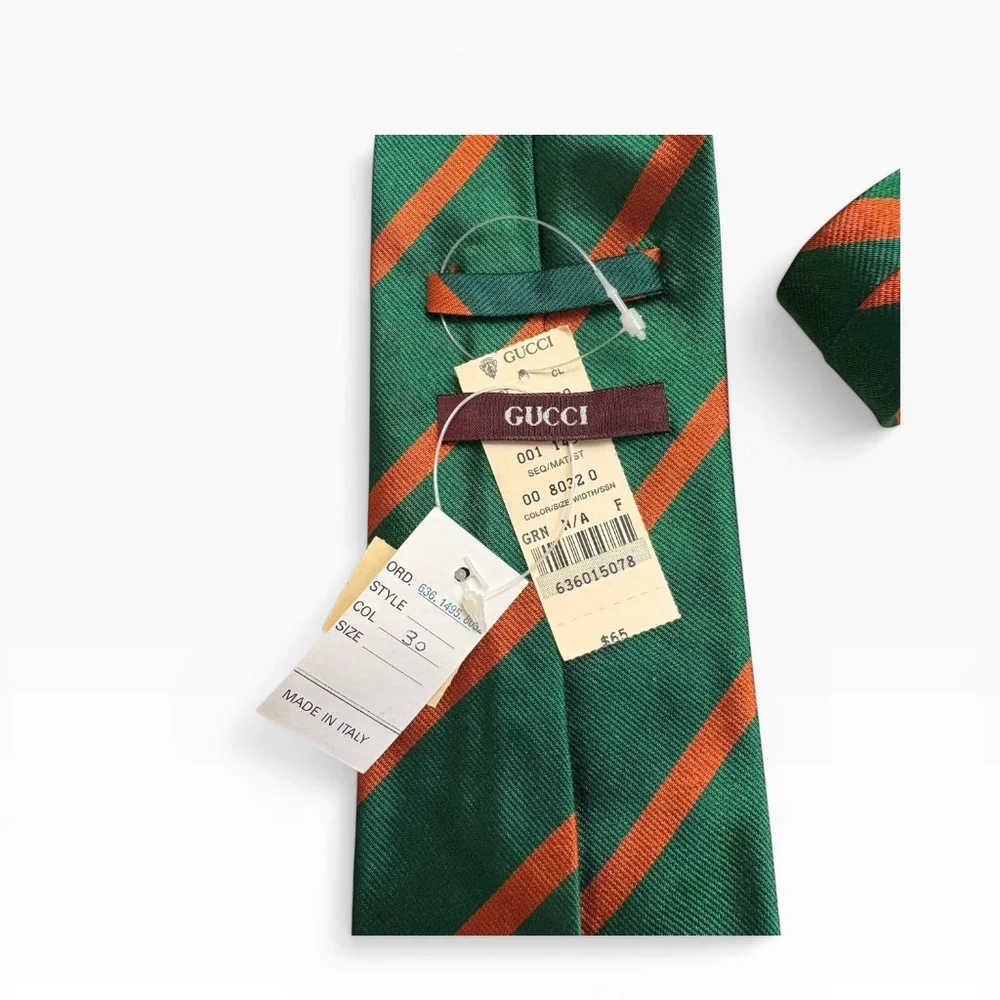 Gucci nwt vintage green and red tie rare